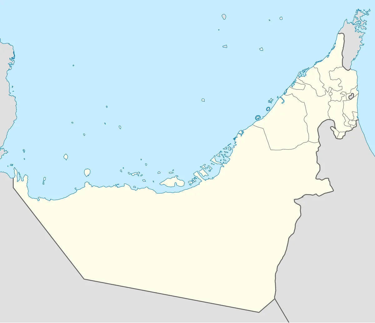Location map of the United Arab Emirates