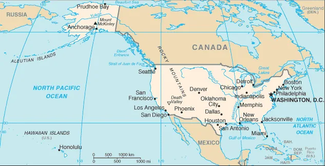 Reference map of the United States (CIA World Factbook)