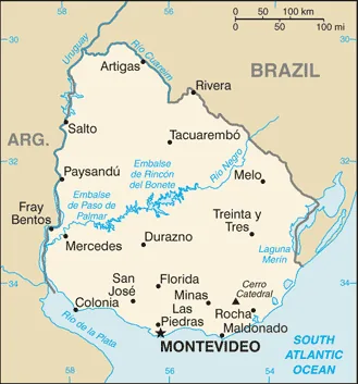 Reference map of Uruguay (CIA World Factbook)