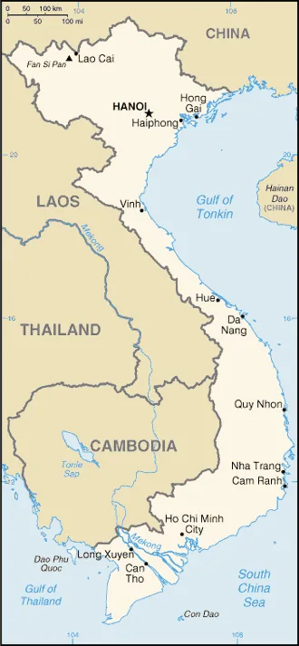 Reference map of Vietnam (CIA World Factbook)