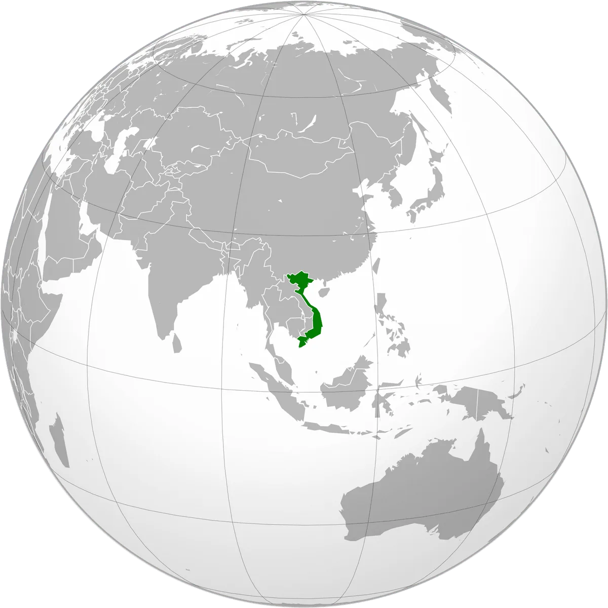 Vietnam on the globe