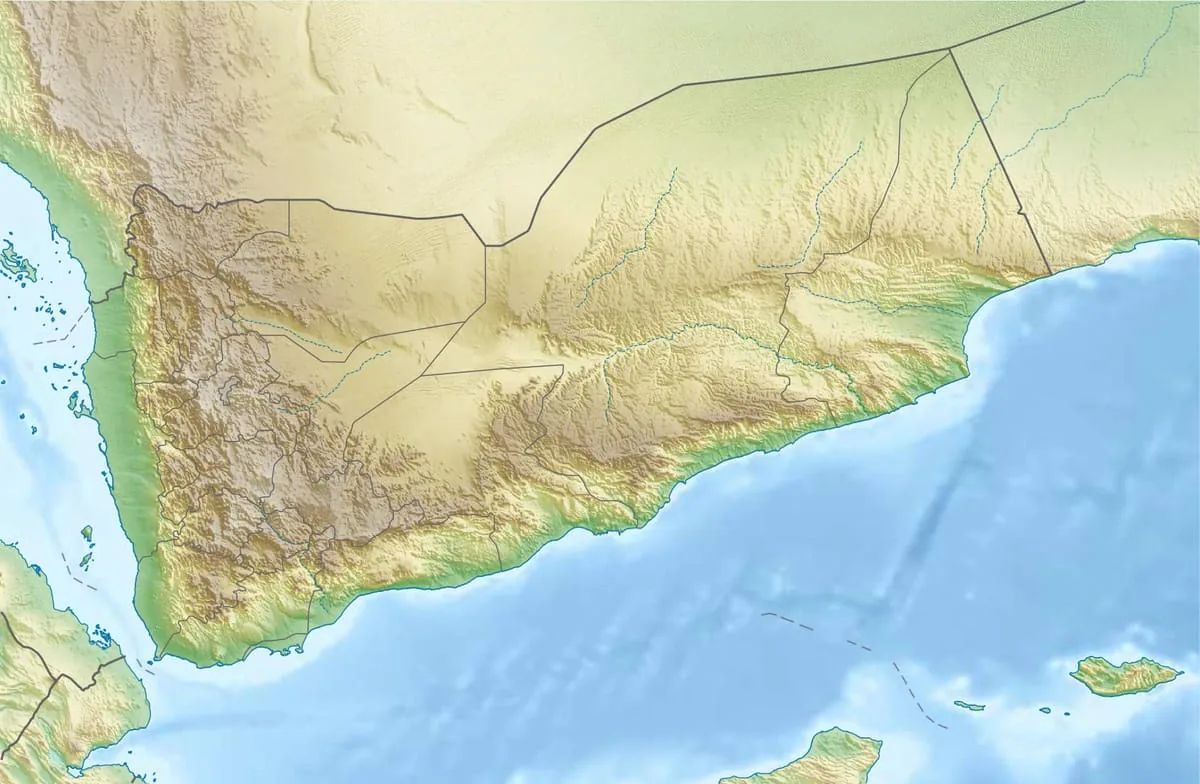 Relief map of Yemen — physical geography