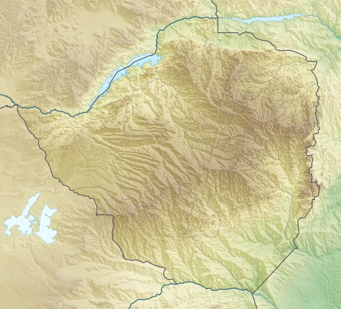 Relief map of Zimbabwe — physical geography